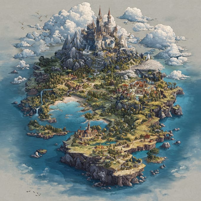 draw a custom map for fantasy, scifi, book or boardgame