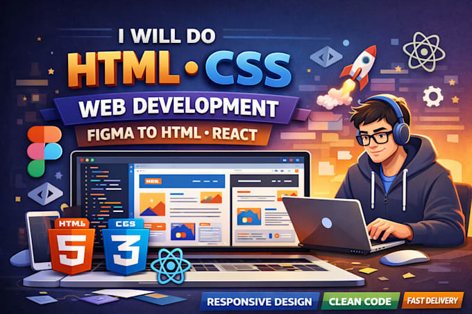 do HTML CSS web development, figma to HTML react