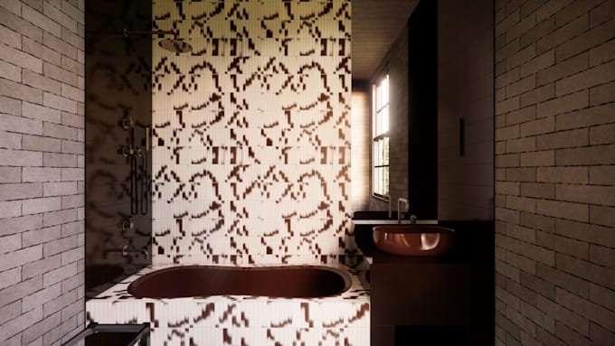 design and render 3d kitchen, bathroom, bedroom
