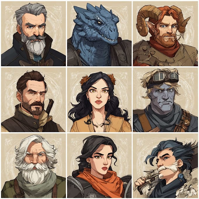 design custom dnd party portraits and group art