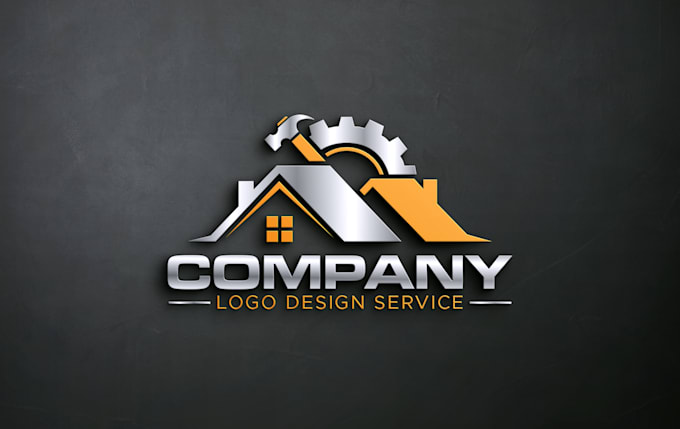 design real estate, roofing, construction logo