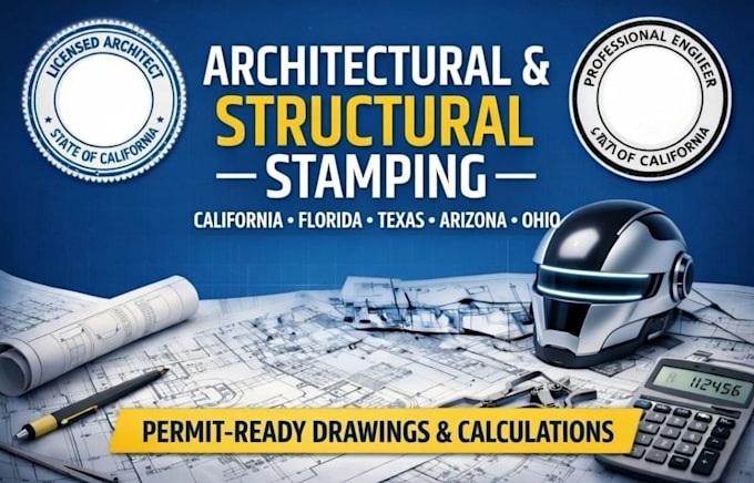 licensed structural engineer drawing, calculation, oakland, sf, in, ohio stamp