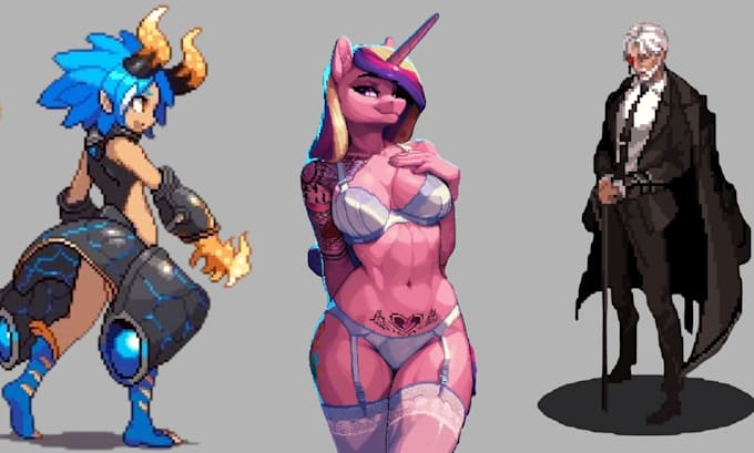 2d pixel art pixel animation pixel character sprite sheet game asset nsfw 16bit