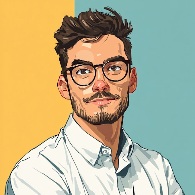 draw cartoon vector portrait with your face
