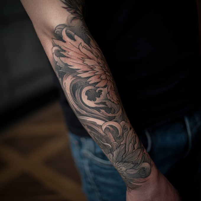 create a tattoo design of tattoo sleeve