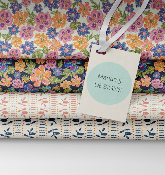 Design custom textile and surface pattern designs for fabric by Mariam ...