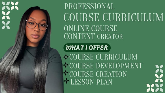 create a professional course curriculum and online course content