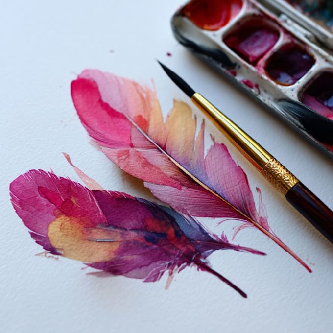 hand drawn artistic watercolor art