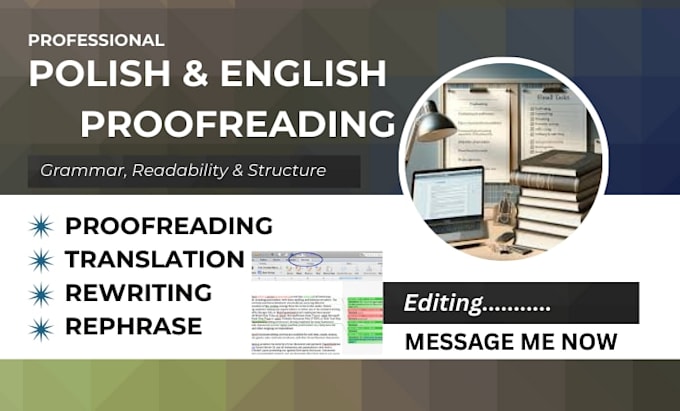 professionally edit, proof read and translate polish text, manuscript novel book