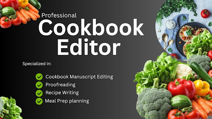 edit and proofread cookbook manuscript, vegan recipe ebook, meal planner edit
