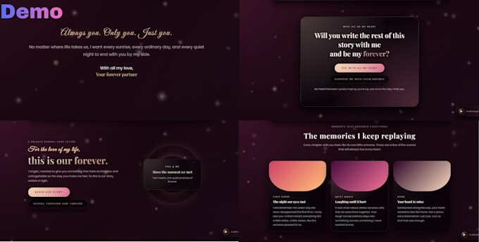 create a custom romantic proposal website