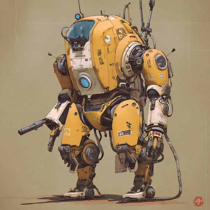 design sci fi mecha and robot concept art