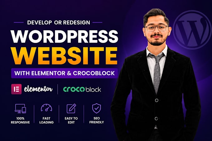 develop or redesign a wordpress website with elementor and crocoblock