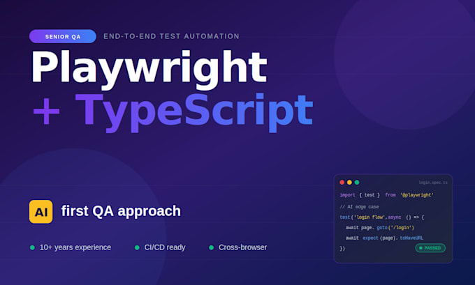 create automated playwright tests in typescript with ai powered QA