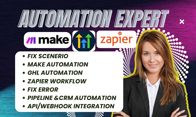 fix setup make com automation made com gohighlevel ,zapier