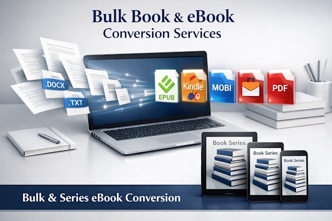 do bulk book conversion to epub kindle mobi and PDF formats