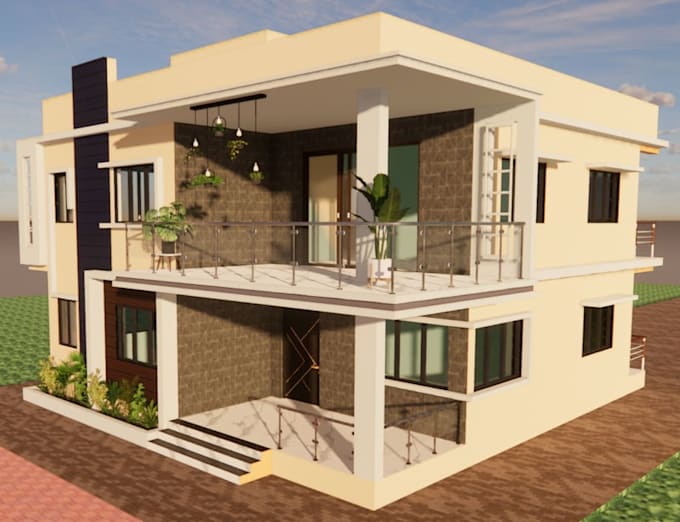 do auto cad drawing 3d modelling, walk through and render