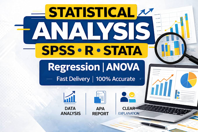 statistical data analysis in spss, r, stata with regression and anova