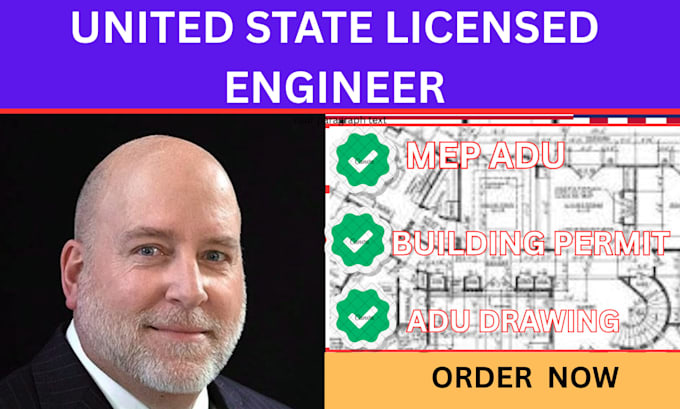 usa licensed engineer,mep adu,building permit,adu drawing,mep drawing,usa stamp