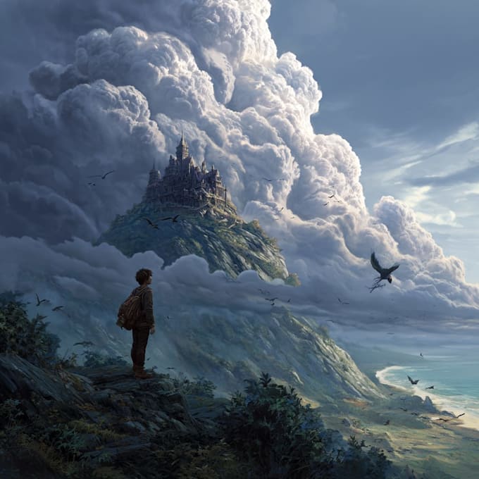 draw an epic fantasy book cover art