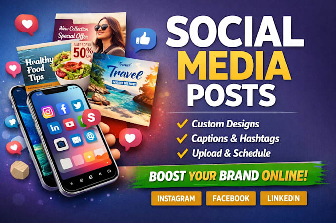 design social media posts with captions