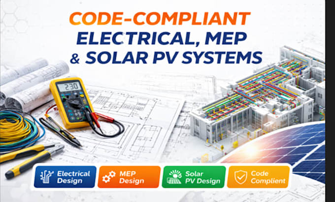 design code compliant electrical, mep, and solar pv systems
