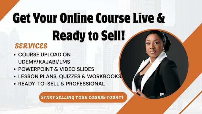 create, upload, and launch your udemy, kajabi, or lms online course