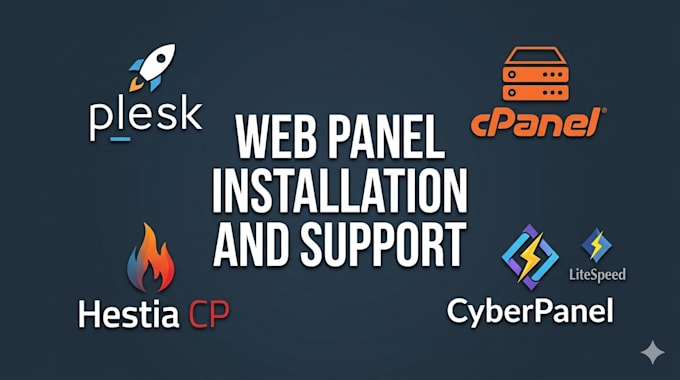 install plesk cpanel hestia cyberpanel and support