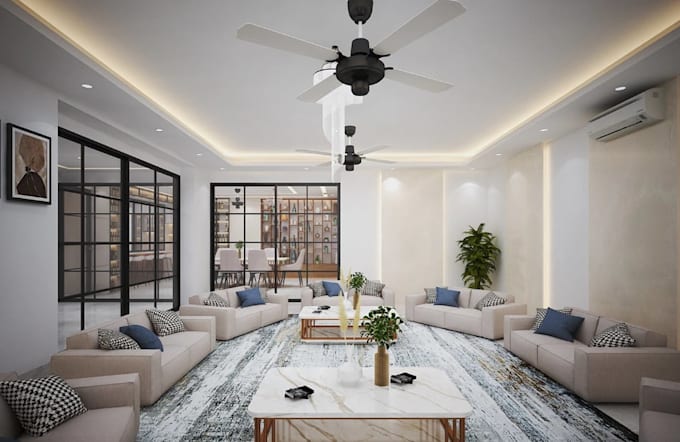 turn 2d plan into realism 3d visualization,living area render,apartment building