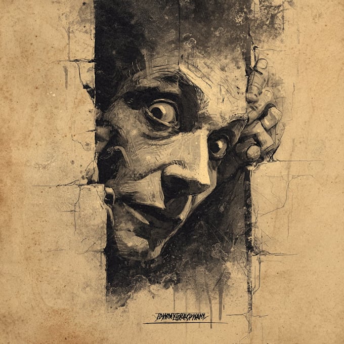 create a dark, horror, underground art illustration