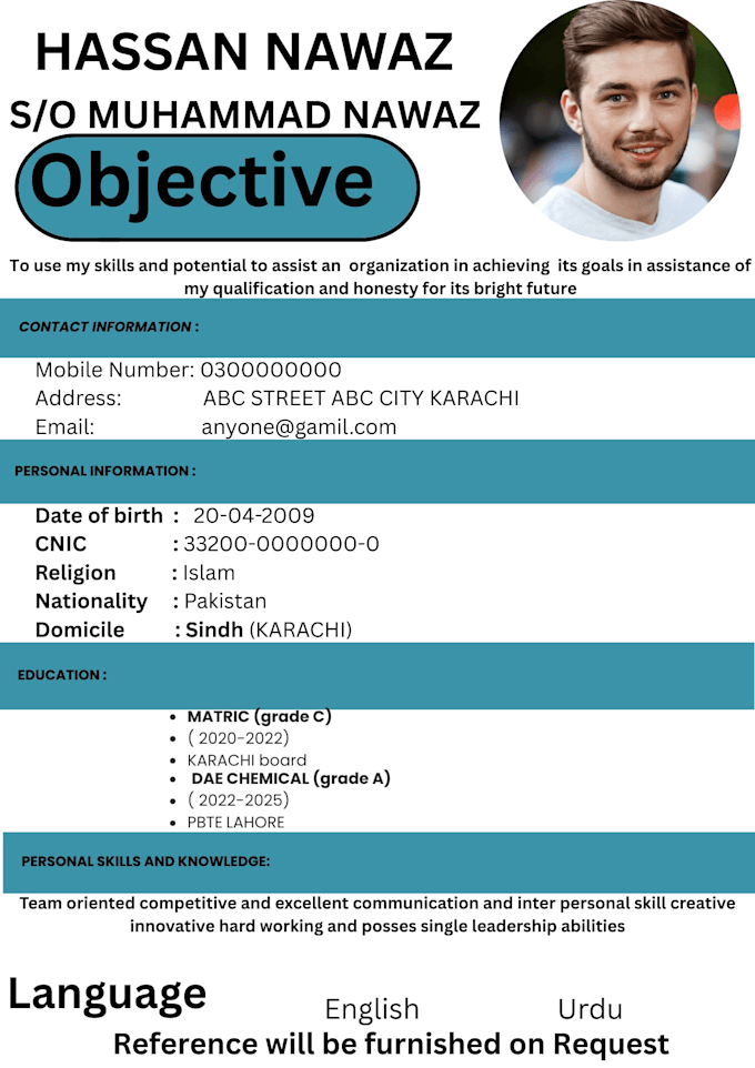 create a professional CV resume and cover leter