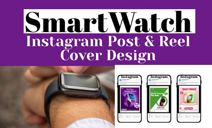 design instagram post and reel cover for smartwatch brand