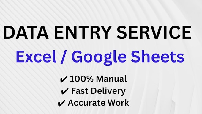 Do accurate data entry in excel or google sheets manually by ...
