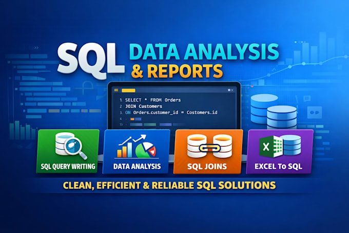 write sql queries for data analysis, reports and databases