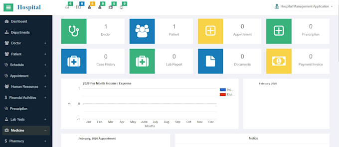 give fully custom hospital management application  software