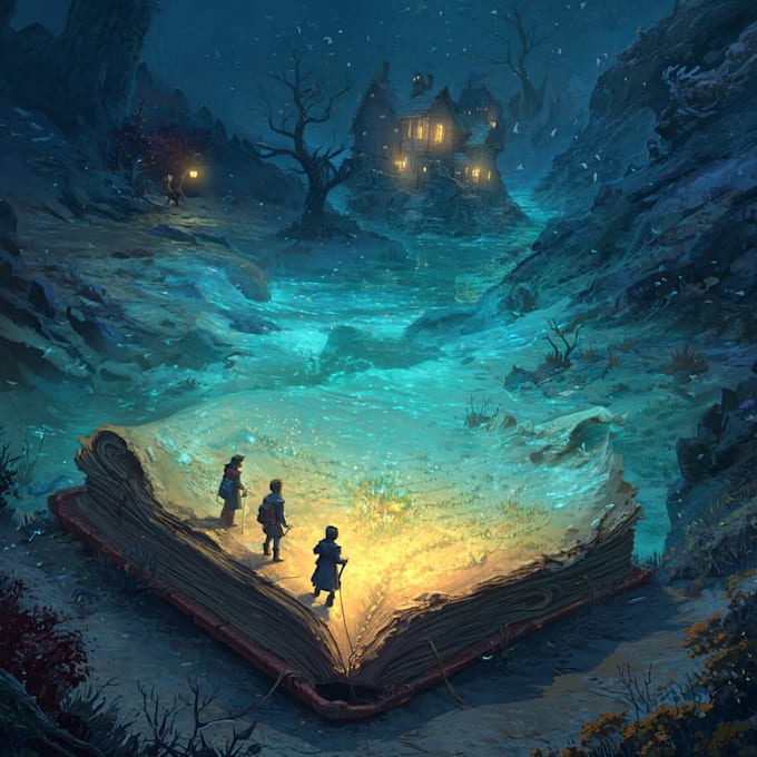 illustrate professional fantasy book cover art