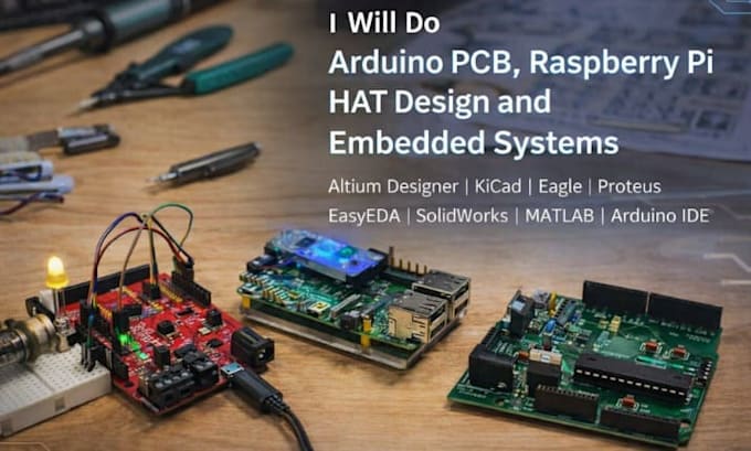 do arduino pcb, raspberry pi hat design and embedded systems