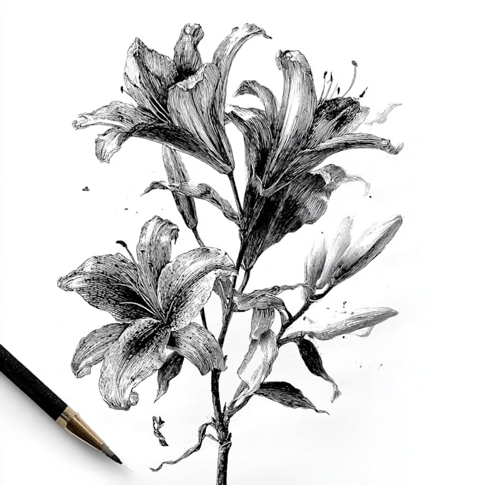 do botanical illustrations in pen and ink