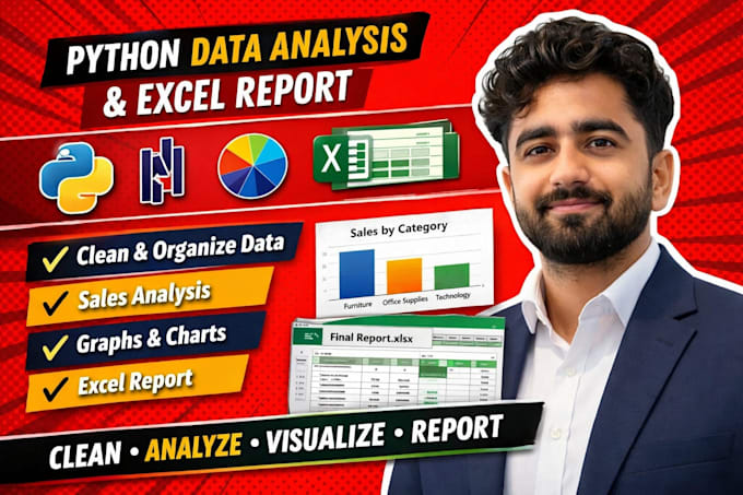 clean, analyze CSV data and create excel reports with charts using python