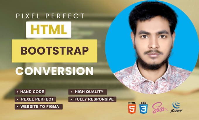 convert figma to HTML pixel perfect using bootstrap 5 and sass
