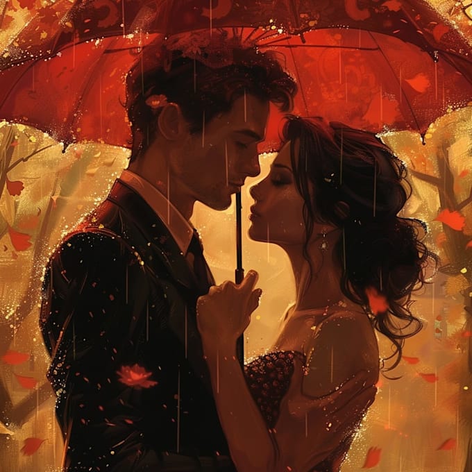create illustrated romance book cover