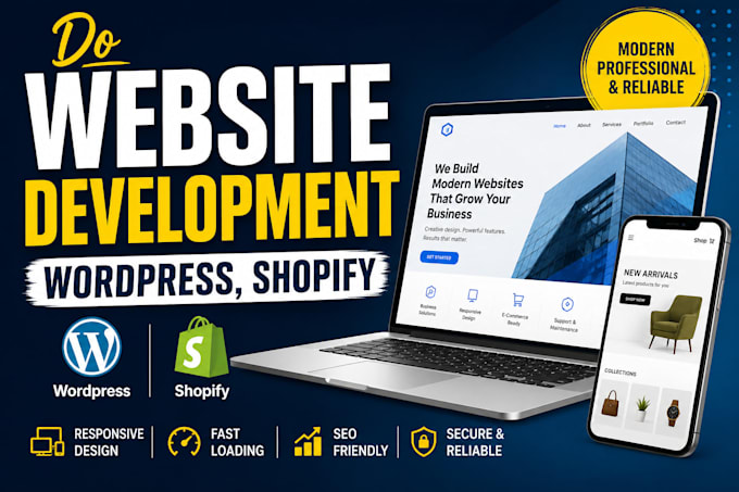 build a custom website, wordpress, shopify and ecommerce store
