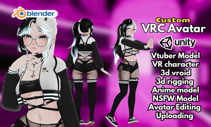 Do vrchat avatar commission, anime vrc avatar, furry nsfw 3d model, vr ...