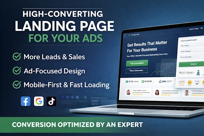 high converting landing page for ads and lead generation