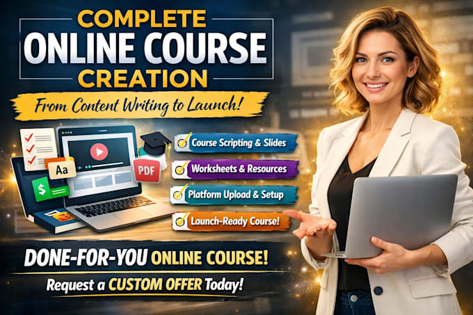 professionally develop your online course from content creation to launch