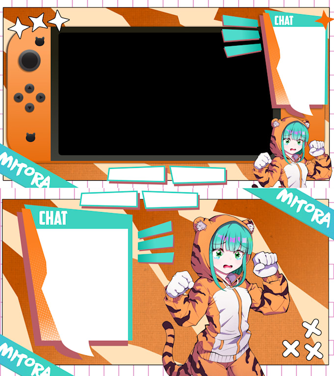 design stream overlay for streaming twitch and youtube