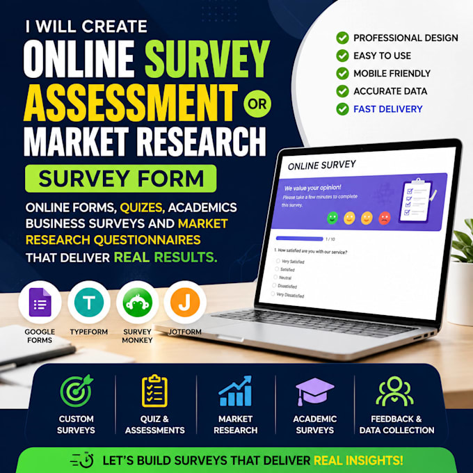 create online survey assessment, academics or market research survey form