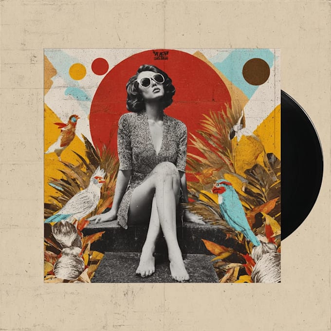 create a professional vintage album or single cover