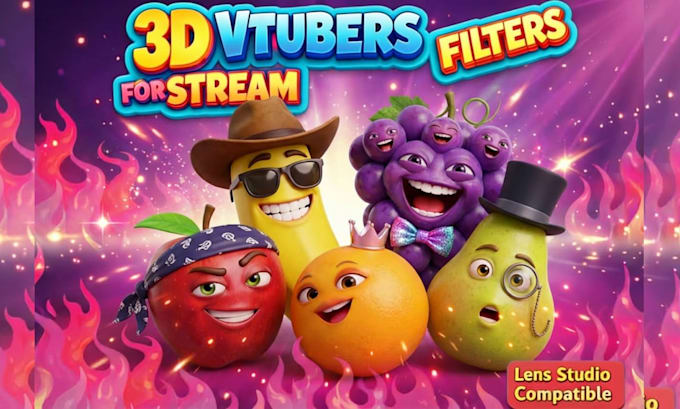 3d vtuber filter face tracking burnt peanut style for snap camera lens tracking