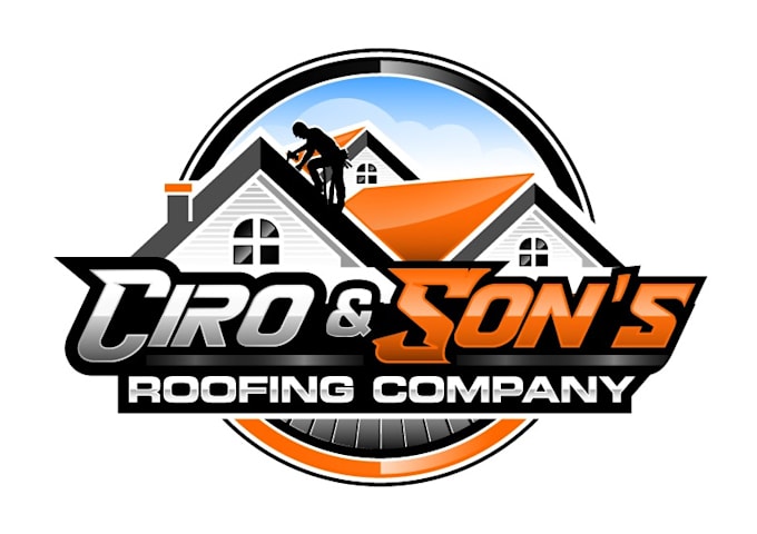 design a professional awesome roofing logo with source file